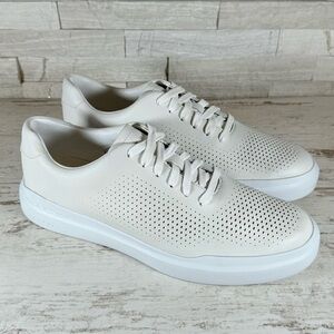 Cole Haan Men's 8M GrandPrø Rally Laser Cut Leather Sneakers White NEW